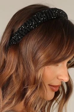 Vera Embellished Headband - Black -Dress Shop petal and pup usa accessories vera embellished headband black one size 32772932632753