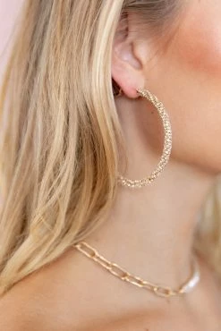 Vivian Hoop Earrings - Gold -Dress Shop petal and pup usa accessories vivian hoop earrings gold one size 33260846547121