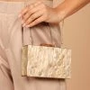 Vixxie Resin Clutch - Beige Pearl