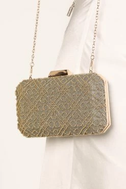 Zoe Embellished Clutch - Gold -Dress Shop petal and pup usa accessories zoe embellished clutch gold one size 33173386526897