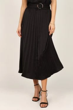 Anderson Pleat Midi Skirt - Black -Dress Shop petal and pup usa bottoms anderson pleat midi skirt black 33246474961073