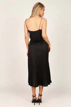Anderson Pleat Midi Skirt - Black -Dress Shop petal and pup usa bottoms anderson pleat midi skirt black 33246474993841