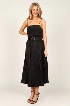 Anderson Pleat Midi Skirt - Black -Dress Shop petal and pup usa bottoms anderson pleat midi skirt black 33246475026609