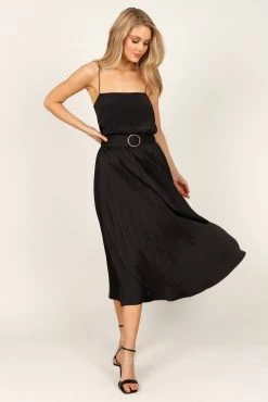 Anderson Pleat Midi Skirt - Black -Dress Shop petal and pup usa bottoms anderson pleat midi skirt black 33246475190449