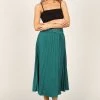 Anderson Pleat Midi Skirt - Hunter Green