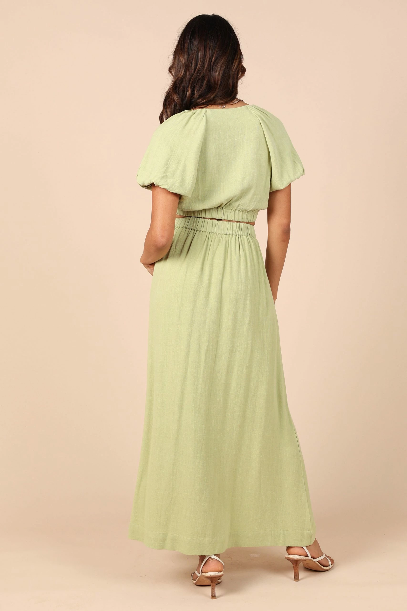 Cecily High Waisted Maxi Skirt - Sage 4 Cecily High Waisted Maxi Skirt - Sage - Image 4