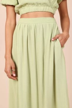 Cecily High Waisted Maxi Skirt - Sage 14 Cecily High Waisted Maxi Skirt - Sage -Dress Shop petal and pup usa bottoms cecily high waisted maxi skirt sage 32323123773617