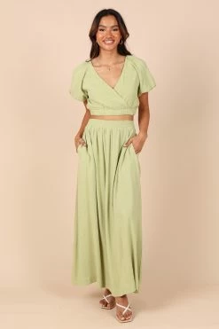 Cecily High Waisted Maxi Skirt - Sage 16 Cecily High Waisted Maxi Skirt - Sage -Dress Shop petal and pup usa bottoms cecily high waisted maxi skirt sage 32323123839153