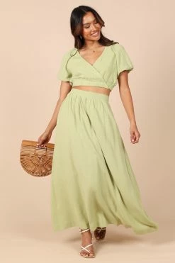 Cecily High Waisted Maxi Skirt - Sage 19 Cecily High Waisted Maxi Skirt - Sage -Dress Shop petal and pup usa bottoms cecily high waisted maxi skirt sage 32323123937457
