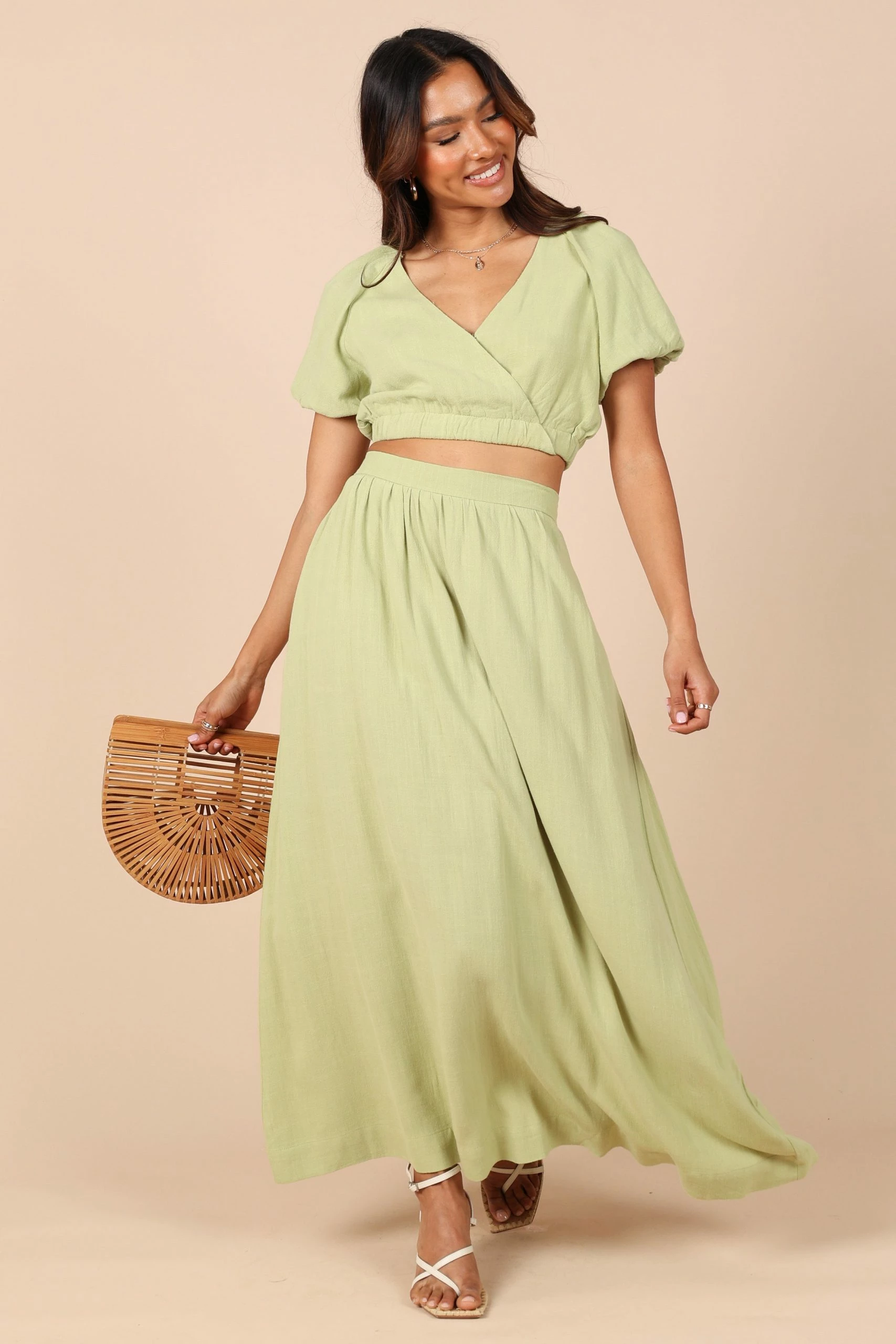 Cecily High Waisted Maxi Skirt - Sage 10 Cecily High Waisted Maxi Skirt - Sage - Image 10