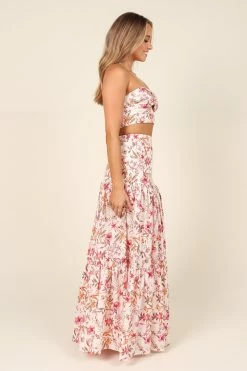 Hydra Maxi Skirt - White Floral -Dress Shop petal and pup usa bottoms hydra maxi skirt white floral 32041033957553