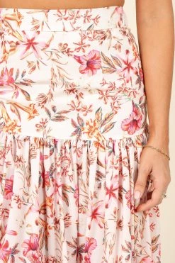 Hydra Maxi Skirt - White Floral -Dress Shop petal and pup usa bottoms hydra maxi skirt white floral 32041034055857