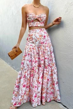 Hydra Maxi Skirt - White Floral