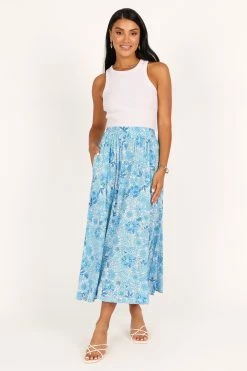 Jayne Maxi Skirt - Blue Floral