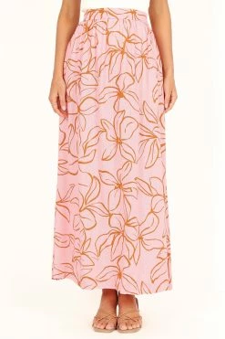 Kasey High Waisted Maxi Skirt - Pink -Dress Shop petal and pup usa bottoms kasey high waisted maxi skirt pink 33378497790129