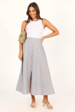 Kenny Midi Skirt - Blue Stripe -Dress Shop petal and pup usa bottoms kenny midi skirt blue stripe 33690392985777