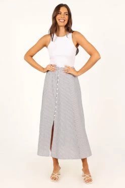 Kenny Midi Skirt - Blue Stripe -Dress Shop petal and pup usa bottoms kenny midi skirt blue stripe 33690393116849