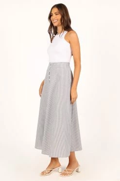 Kenny Midi Skirt - Blue Stripe -Dress Shop petal and pup usa bottoms kenny midi skirt blue stripe 33690393149617