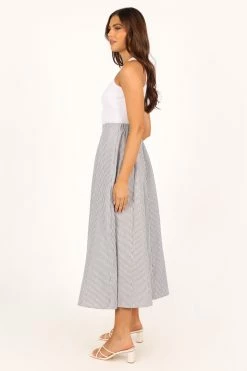 Kenny Midi Skirt - Blue Stripe -Dress Shop petal and pup usa bottoms kenny midi skirt blue stripe 33690393182385