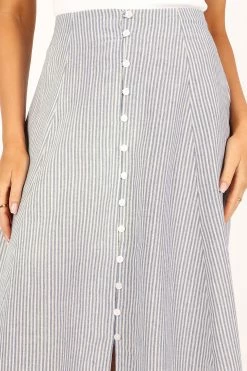 Kenny Midi Skirt - Blue Stripe -Dress Shop petal and pup usa bottoms kenny midi skirt blue stripe 33690393313457