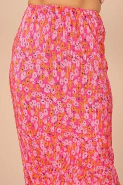 Minelli Pleat Midi Skirt - Hot Pink 14 Minelli Pleat Midi Skirt - Hot Pink -Dress Shop petal and pup usa bottoms minelli pleat midi skirt hot pink 32264743321777