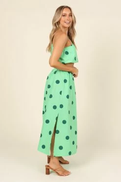Phillipa Skirt - Green Spot -Dress Shop petal and pup usa bottoms phillipa skirt green spot 31906750431409