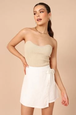 Roxy Faux Wrap Skort - Ivory -Dress Shop petal and pup usa bottoms roxy faux wrap skort ivory 32220310667441