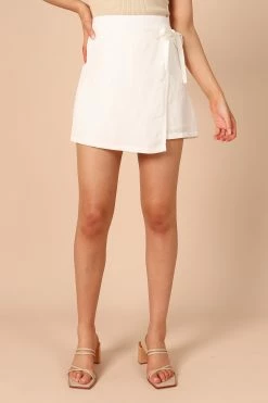 Roxy Faux Wrap Skort - Ivory -Dress Shop petal and pup usa bottoms roxy faux wrap skort ivory 32220310831281
