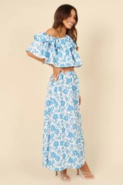 Sienna Skirt - Blue -Dress Shop petal and pup usa bottoms sienna skirt blue 32100850958513