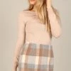 Taylor Plaid Skort - Taupe Grey