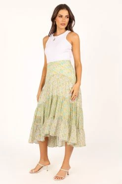 Webster Midi Skirt - Green -Dress Shop petal and pup usa bottoms webster midi skirt green 33712093429937