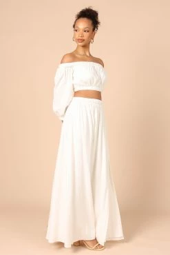 Zora Maxi Skirt - White -Dress Shop petal and pup usa bottoms zora maxi skirt white 32146870993073