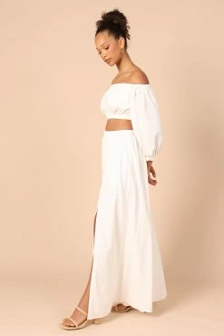 Zora Maxi Skirt - White -Dress Shop petal and pup usa bottoms zora maxi skirt white 32146871025841