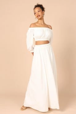 Zora Maxi Skirt - White -Dress Shop petal and pup usa bottoms zora maxi skirt white 32146871058609