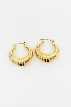Dress Shop -Dress Shop petal and pup usa croissant hoop earrings gold os 32739779117233