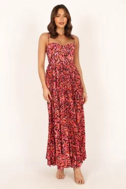 Achanti Pleated Maxi Dress - Pink Multi -Dress Shop petal and pup usa dresses achanti pleated maxi dress pink multi 33810822201521