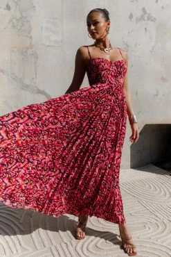 Dress Shop 29 Achanti Pleated Maxi Dress - Pink Multi