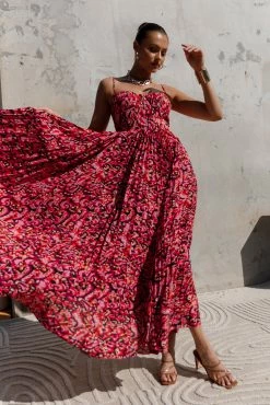 Dress Shop -Dress Shop petal and pup usa dresses achanti pleated maxi dress pink multi 33812075217073