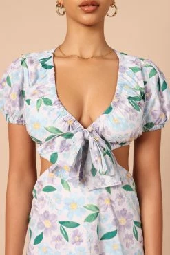 Dress Shop -Dress Shop petal and pup usa dresses adanna tie front mini dress blue floral 32181959884977