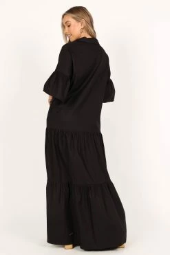 Aimee Button Front Maxi Dress - Black -Dress Shop petal and pup usa dresses aimee button front maxi dress black 33551871443121
