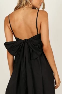 Alice Bow Back Midi Dress - Black -Dress Shop petal and pup usa dresses alice bow back midi dress black 33231699935409