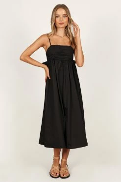 Alice Bow Back Midi Dress - Black -Dress Shop petal and pup usa dresses alice bow back midi dress black 33231700000945