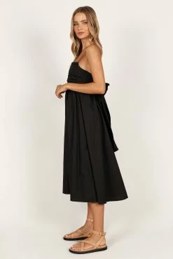 Alice Bow Back Midi Dress - Black -Dress Shop petal and pup usa dresses alice bow back midi dress black 33231700033713