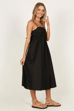 Alice Bow Back Midi Dress - Black -Dress Shop petal and pup usa dresses alice bow back midi dress black 33231700099249