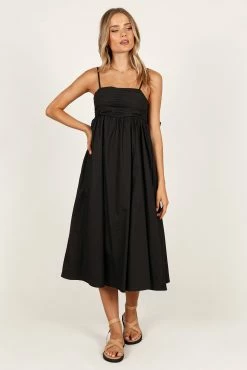 Alice Bow Back Midi Dress - Black -Dress Shop petal and pup usa dresses alice bow back midi dress black 33231700132017