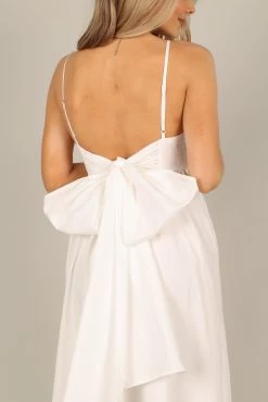 Alice Bow Back Midi Dress - White -Dress Shop petal and pup usa dresses alice bow back midi dress white 33225737207985 1
