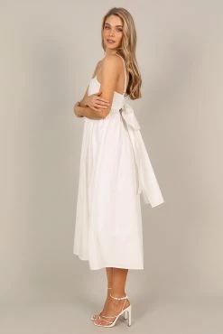 Alice Bow Back Midi Dress - White -Dress Shop petal and pup usa dresses alice bow back midi dress white 33225737339057 1