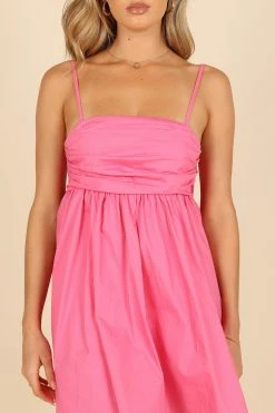 Alice Bow Back Mini Dress - Hot Pink -Dress Shop petal and pup usa dresses alice bow back mini dress hot pink 33615504310449
