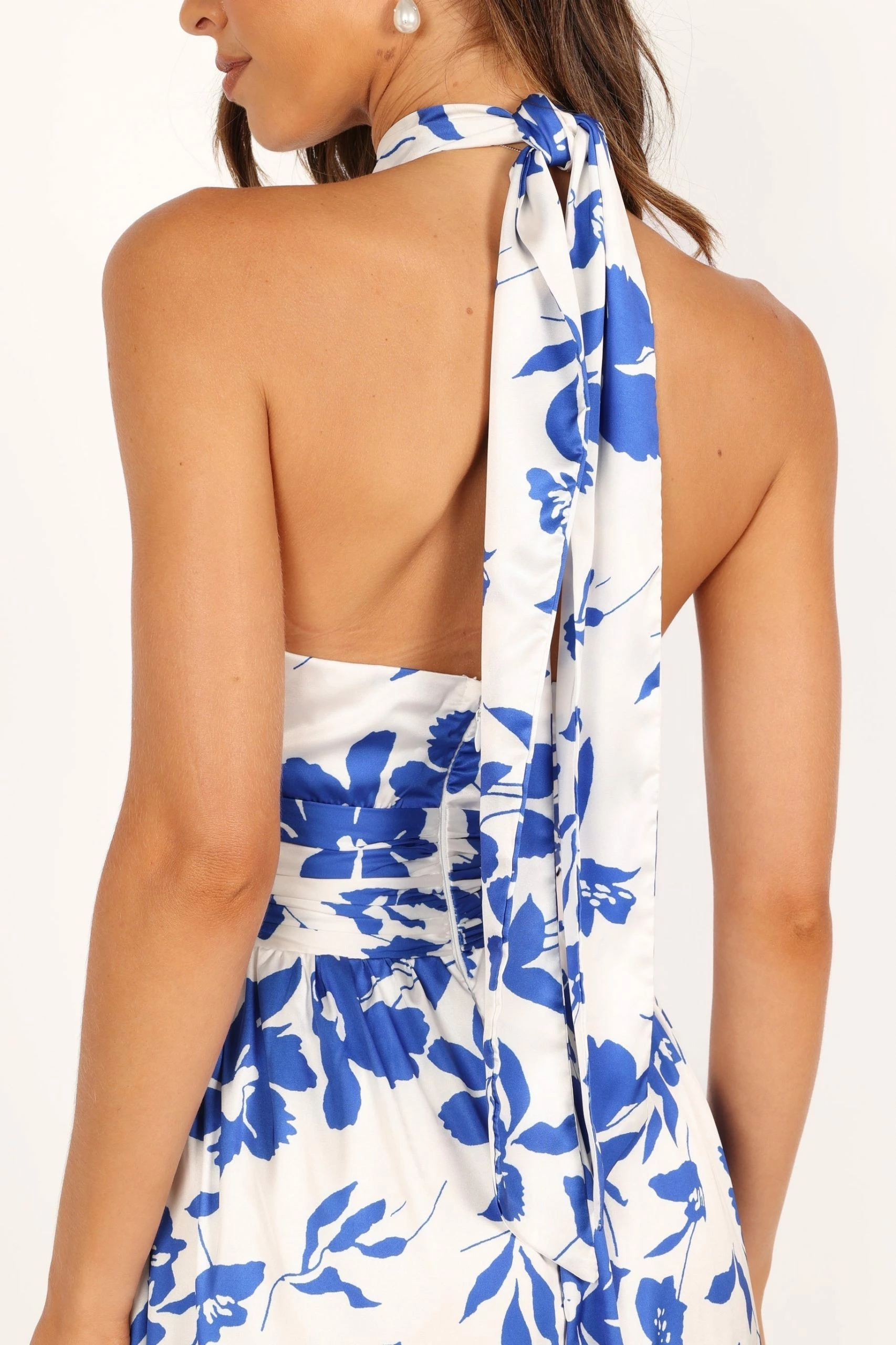 Allora Halter Dress - Blue Floral 5 Allora Halter Dress - Blue Floral - Image 5