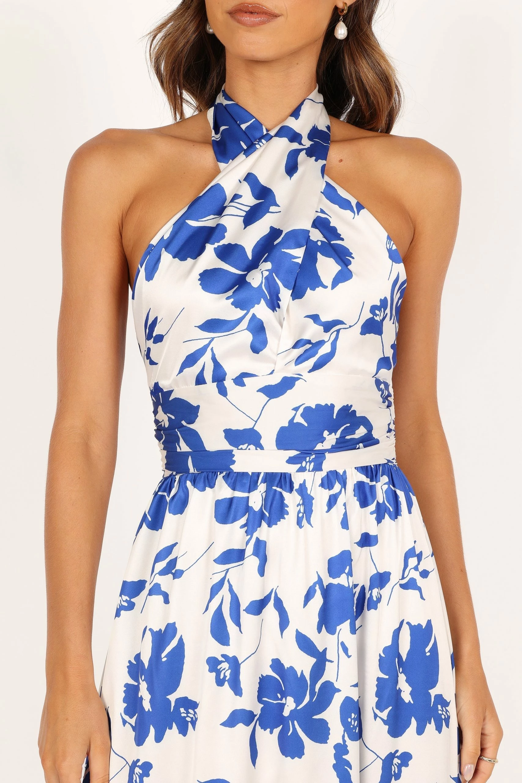 Allora Halter Dress - Blue Floral 6 Allora Halter Dress - Blue Floral - Image 6